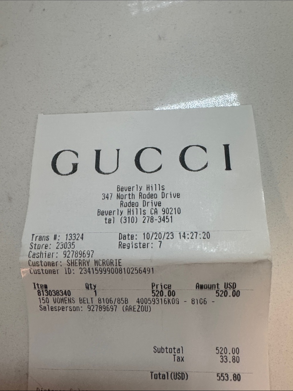 Gucci Brown Leather Belt with Gold Double G Buckle - Picture 12 of 14